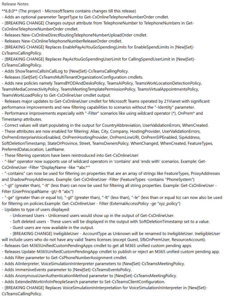 PowerShell module update v6.8.0 > JD. Blog